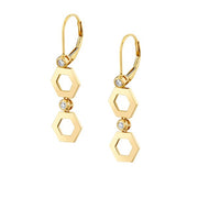 MICHAEL M 14K Yellow Gold Diamond Hex Short Infinity Earrings